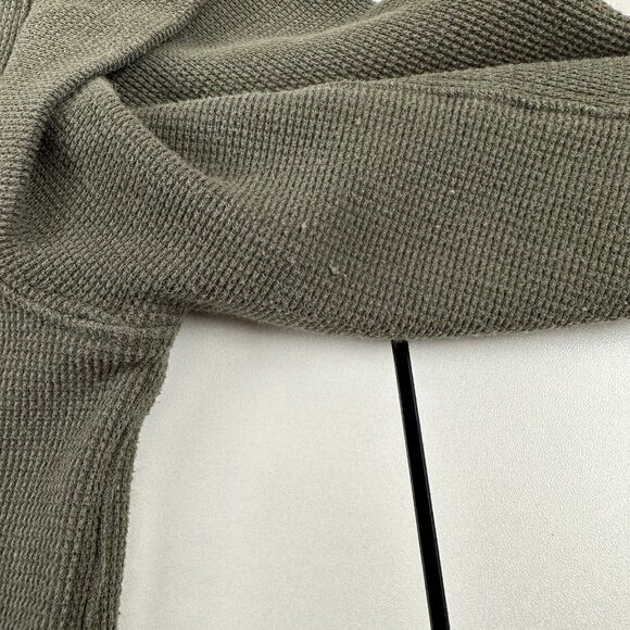 Free People Green Mock Neck Thermal Long Sleeve Shirt Padded Shoulder Top XS - Picture 6 of 7